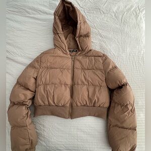 SHEIN Tan Puffer Jacket - Petite